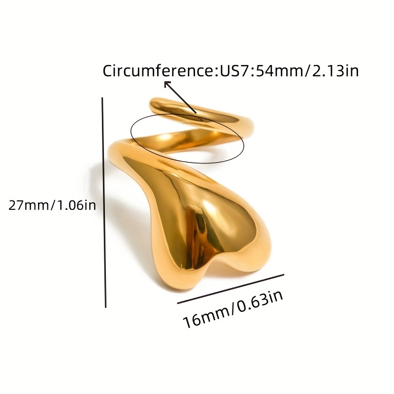 Stainless Steel Love Entwined Open Ring, Elegant Gift